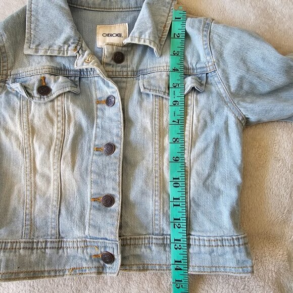 Girls Cherokee Light Acid Wash Denim Jean Jacket, M 7/8 - Picture 9 of 13